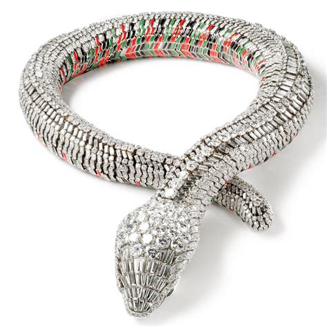 diamond snake necklace cartier|cartier floating diamond necklace.